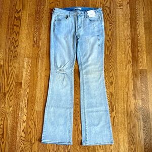 NWT New SO Size 11 Low Rise Bootcut Favorite Bootcut Denim Blue Distressed Jeans
